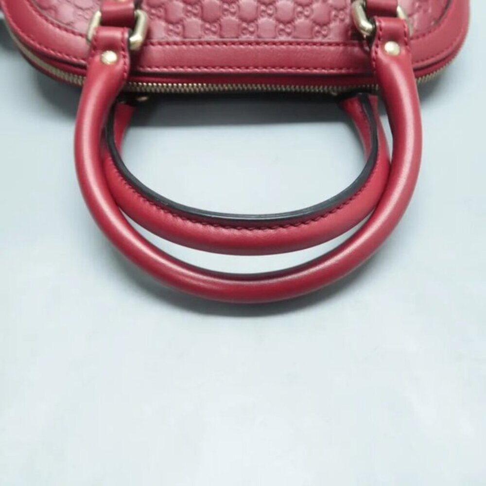 Authentic Gucci Guccissima Dome Bag Red Leather Crossbody Luxury Handbag - Picture 10 of 12